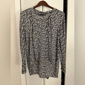 Zara Black and White Floral Top